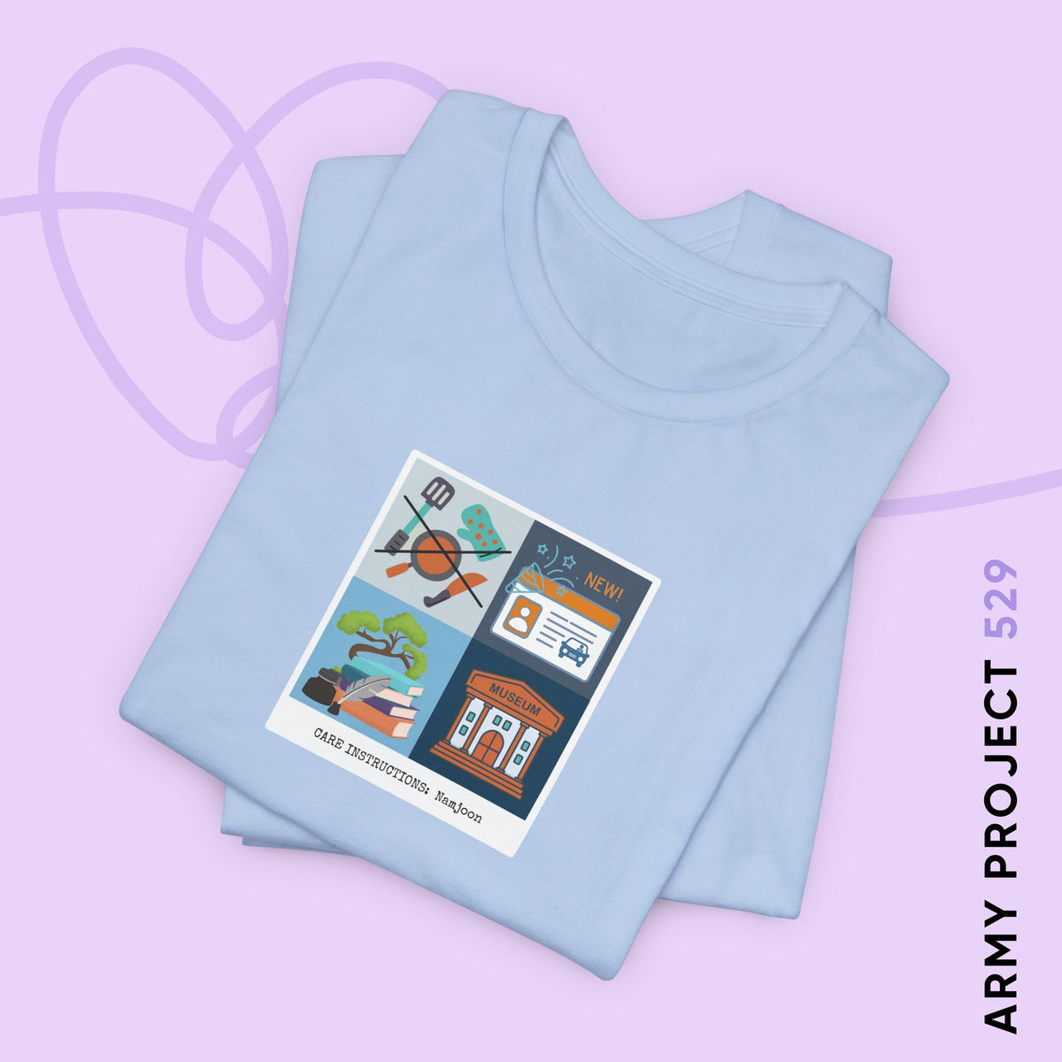 Namjoon Short Sleeve Shirt - Funny Fanmade Merch - Care Instructions - Soft Unisex T-Shirt