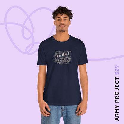 Yoongi Short Sleeve Shirt - Woodcarving Hajima (Steel) - Fanmade BTS Merch - Unisex Jersey T-Shirt