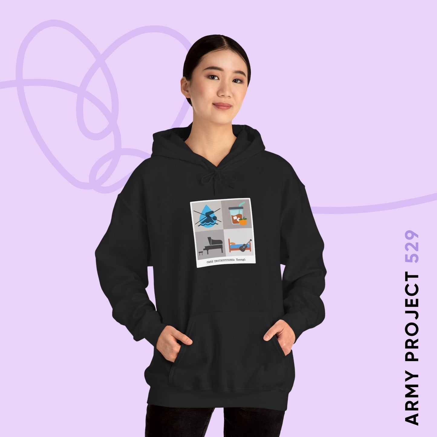 Yoongi Hoodie - Funny Fanmade BTS Merch - Care Instructions - Cozy Unisex Sweatshirt
