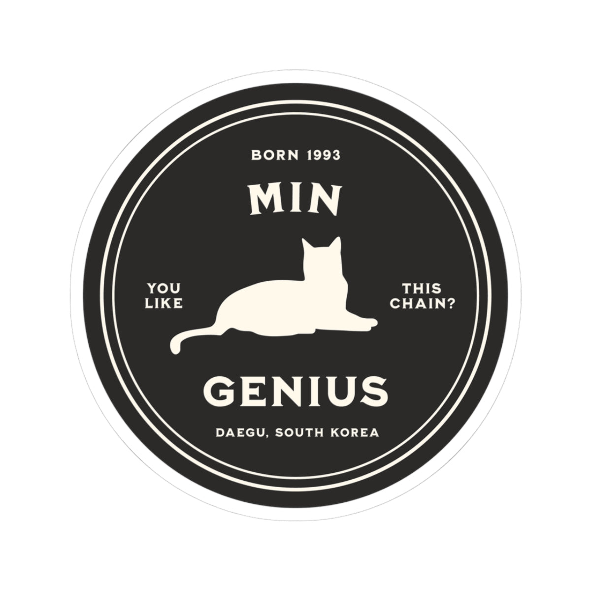 Min Genius Badge Series Vinyl Sticker