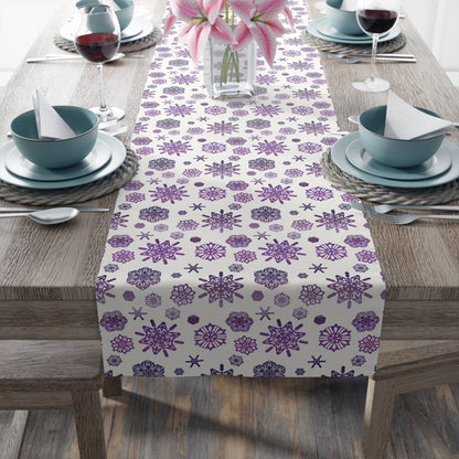 OT7 Table Runner - Secret Snowflakes (White) - Fanmade BTS Home Decor - Cotton Twill or Polyester