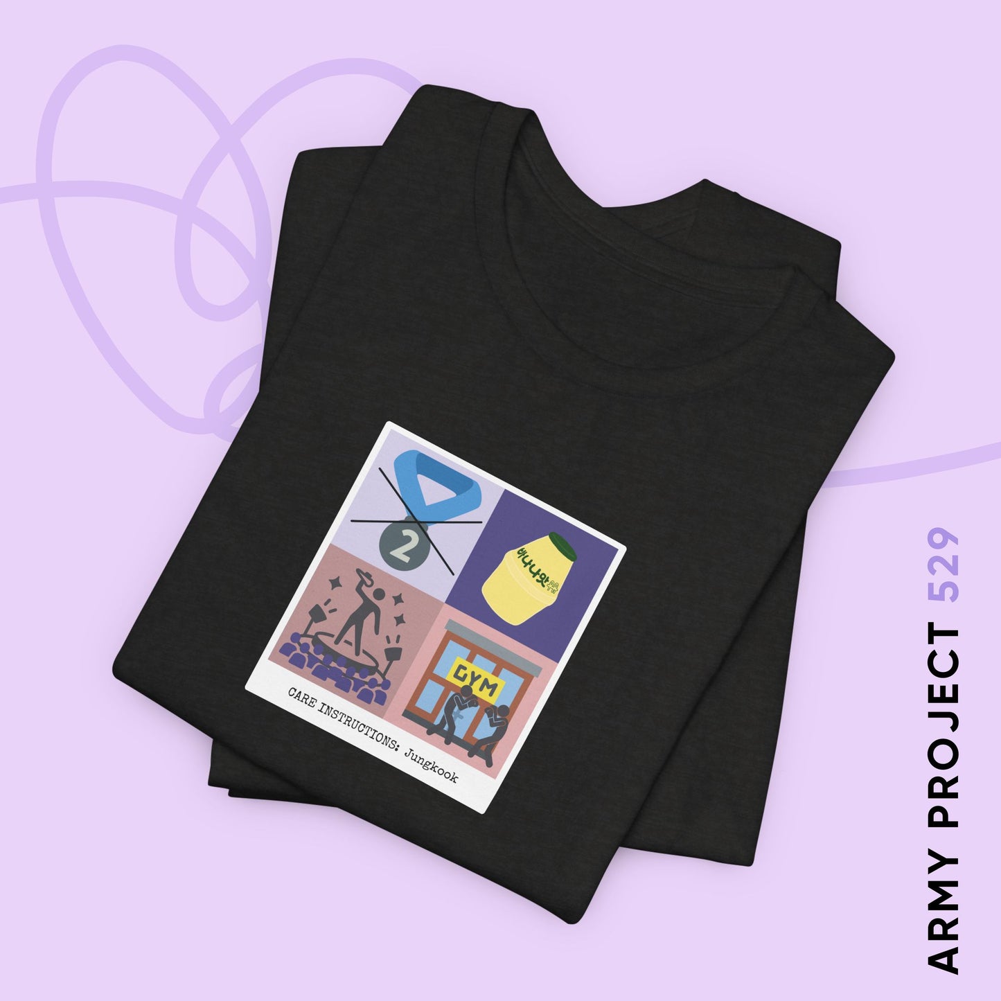 Jung Kook Short Sleeve Shirt - Funny Fanmade BTS Merch - Care Instructions - Soft Unisex T-Shirt