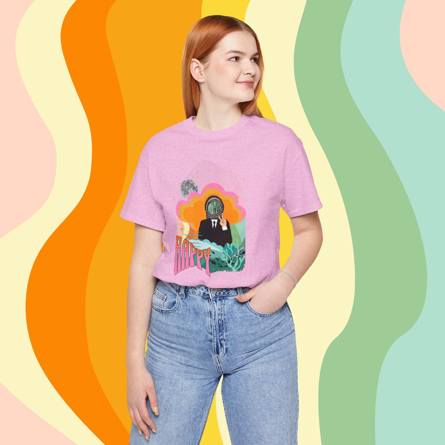 Jin 1960s Retro Unisex Jersey Short Sleeve Tee