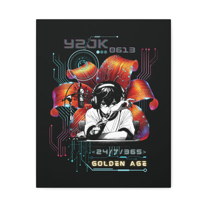 Jung Kook Canvas Wall Art - Fanmade BTS Retro Series - Y2K Gamer Aesthetic - Framed Wall Decor