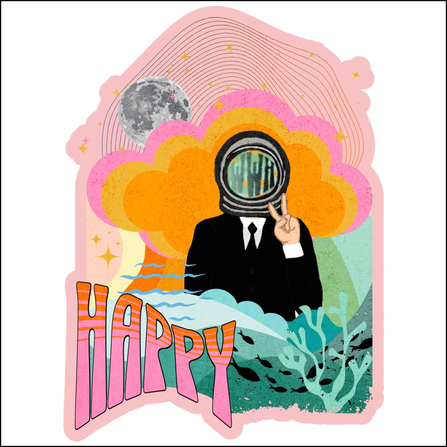 Jin 1960s Retro Custom Cut Acrylic Ornament