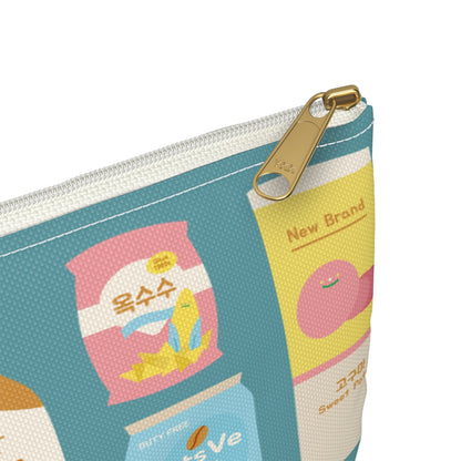 Sweet Pastel Korean Snacks Accessory Pouch
