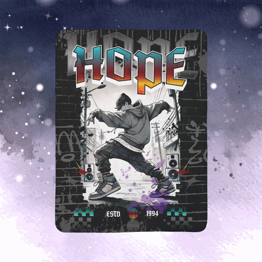 Hobi Throw Blanket - Retro Series - 90s Hip-Hop Street Art Aesthetic - Cozy Fleece Sherpa Blanket