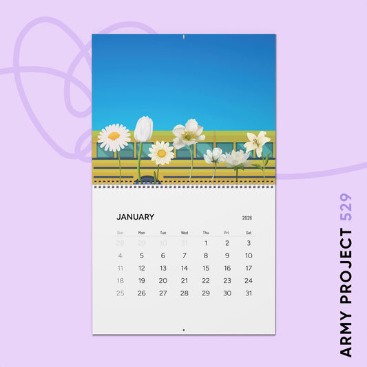 Fanmade BTS 2026 Wall Calendar - 'Guess the Song' - Original Music-Inspired Artwork