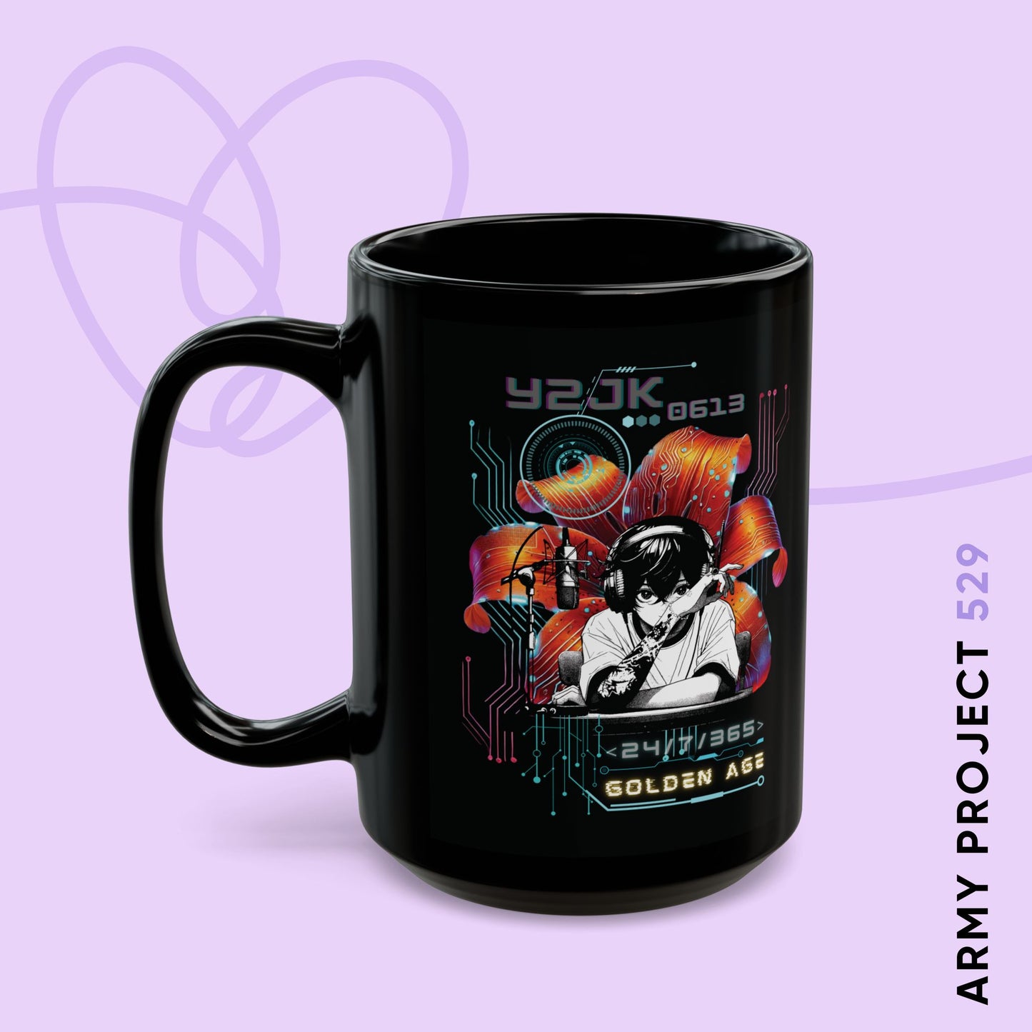 Jungkook Y2JK 1990s Retro Series 15 oz Black Coffee Mug