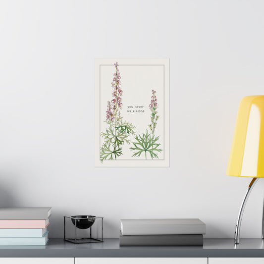 Vintage Floral Wall Art - You Never Walk Alone - Fanmade BTS Home Decor - Matte Poster