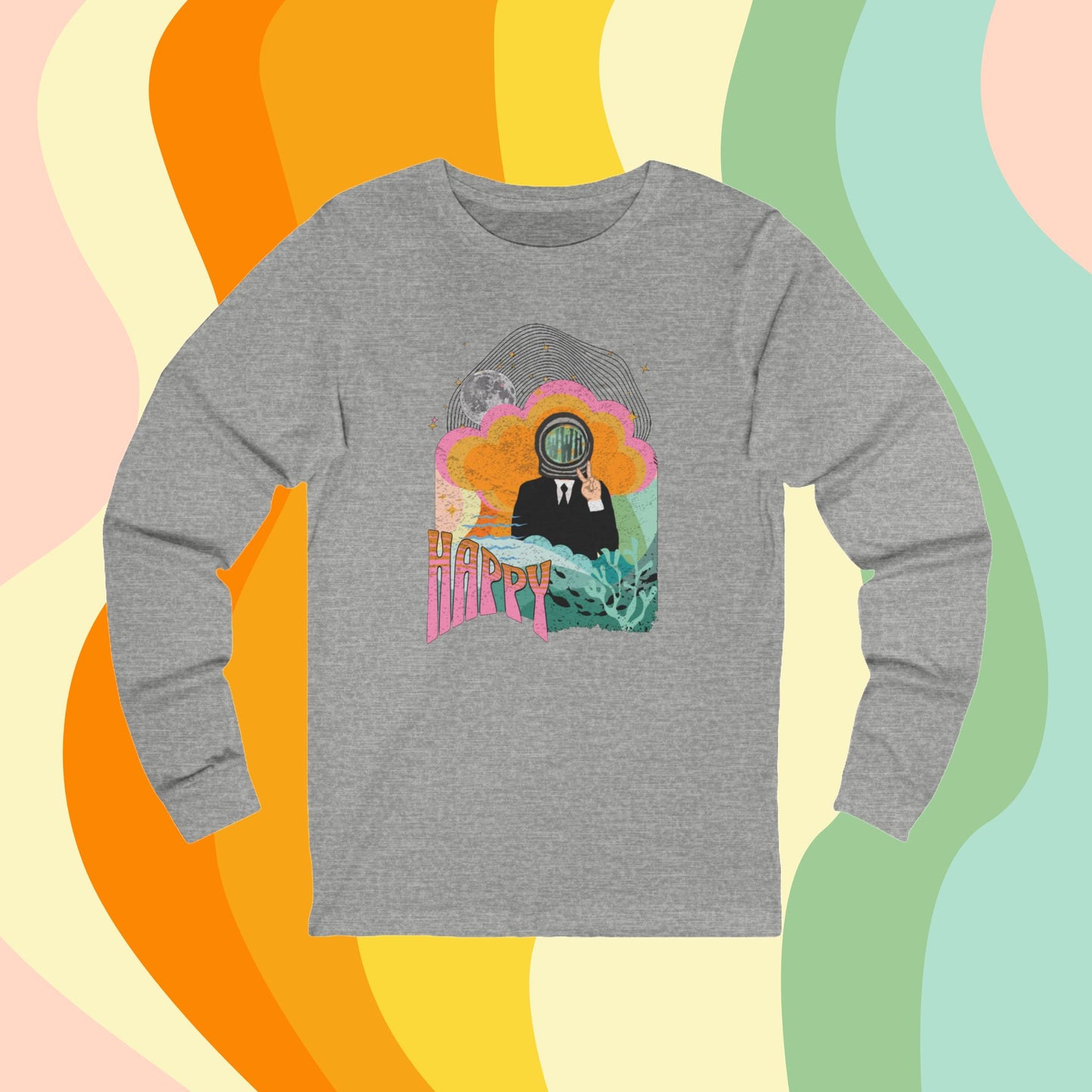 Jin Long Sleeve Shirt - Fanmade BTS Retro Series - 60s Mod Aesthetic - Soft Unisex T-Shirt