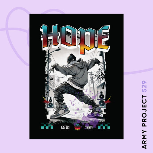 Hobi Wall Art - Fanmade BTS Retro Series - 90s Hip-Hop Aesthetic - Matte Poster