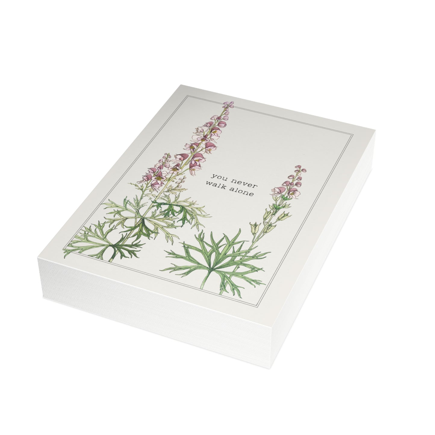 Fanmade BTS Greeting Card - "You Never Walk Alone" Friendship Card - Vintage Floral Artwork