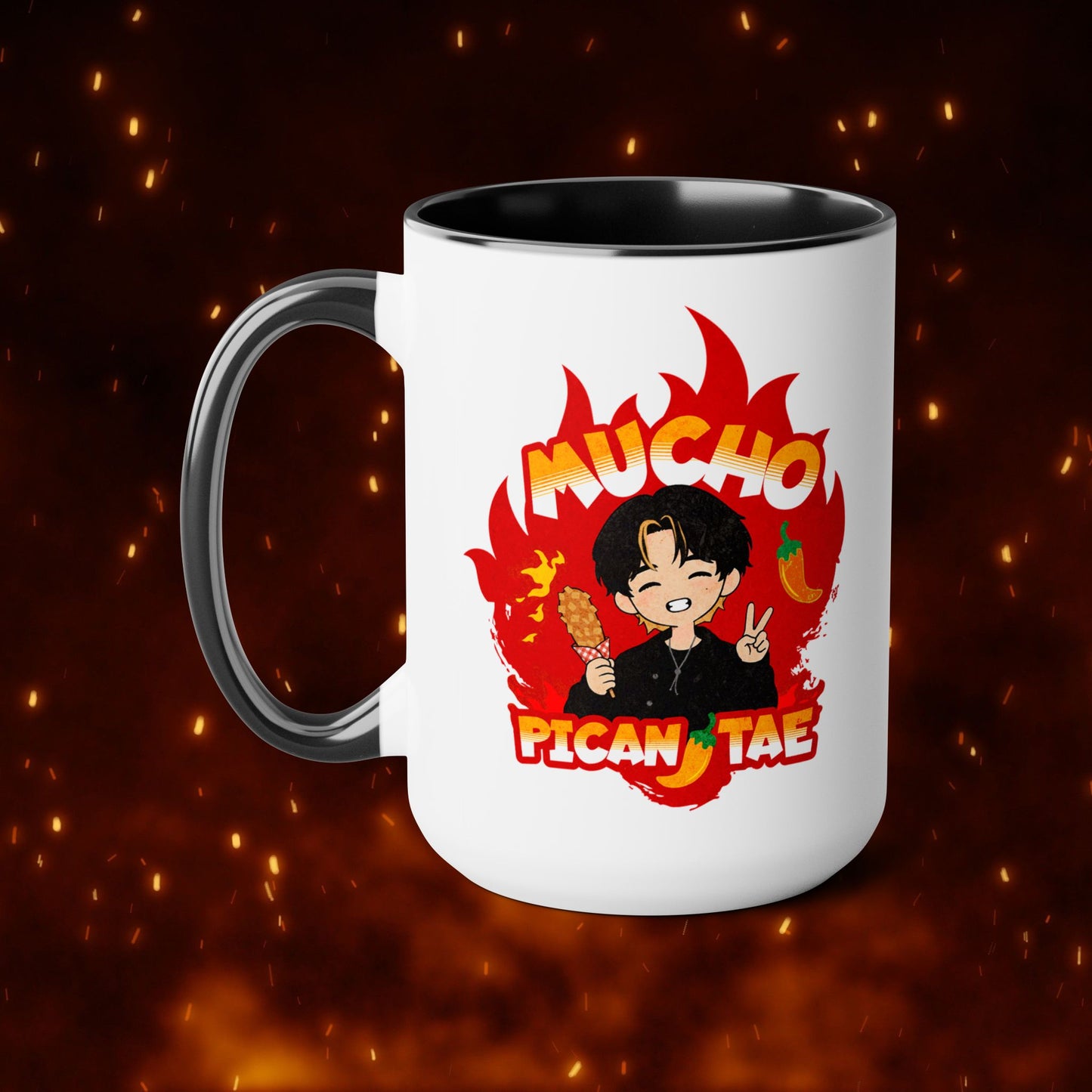 Taehyung Coffee Mug - Mucho PicanTae - 15 oz Two-Tone