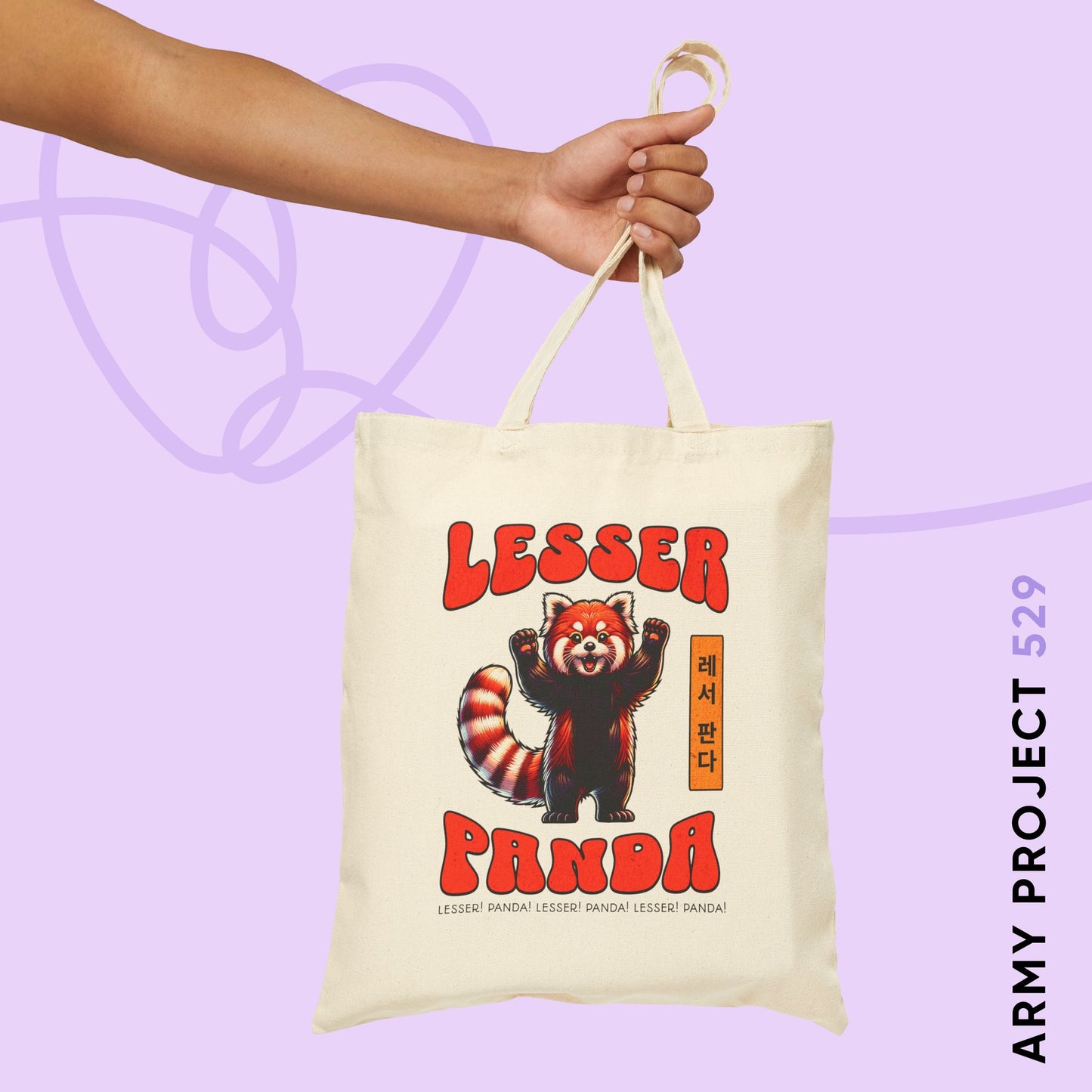 Lesser Panda Cotton Canvas Tote Bag
