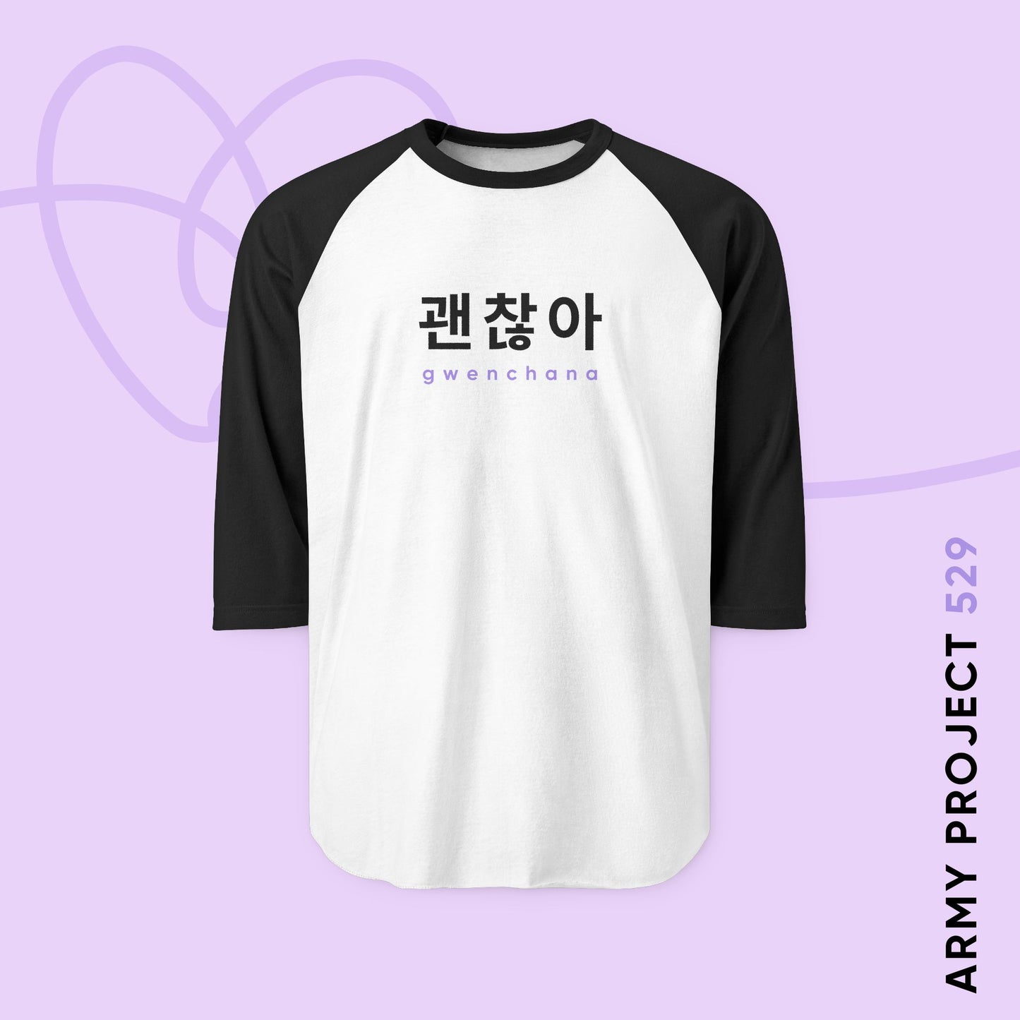 Gwenchana Unisex 3\4 Sleeve Baseball Tee