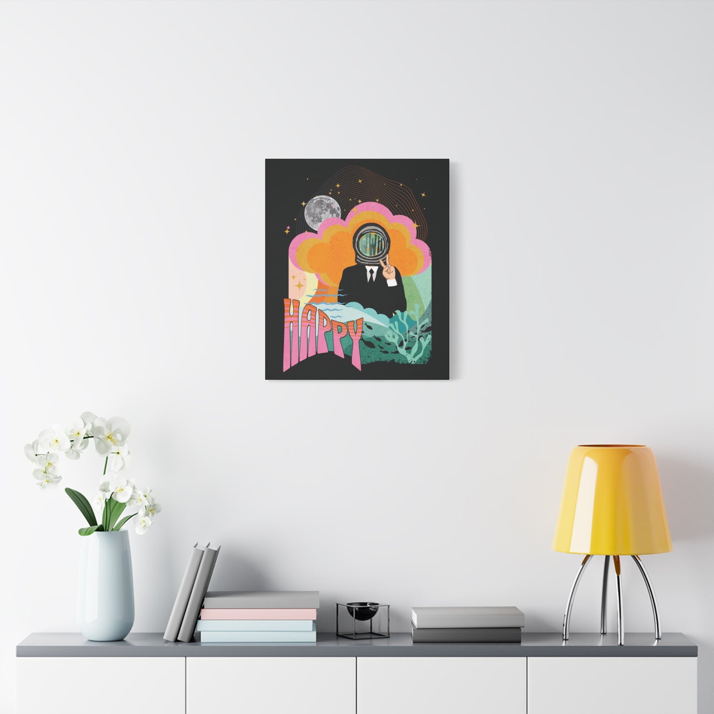 Jin Canvas Wall Art - Fanmade BTS Retro Series - 60s Mod Aesthetic - Framed Wall Decor