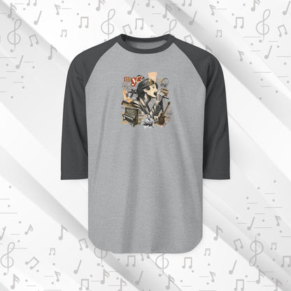 Yoongi Baseball Tee - Fanmade BTS Retro Series - 2010s Rock Aesthetic - 3/4 Sleeve Unisex T-Shirt