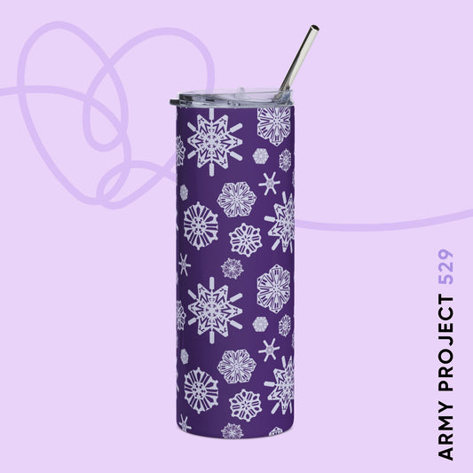 OT7 Tumbler - Secret Snowflakes (Purple) - Fanmade BTS Drinkware - 20 oz Stainless Steel Cup