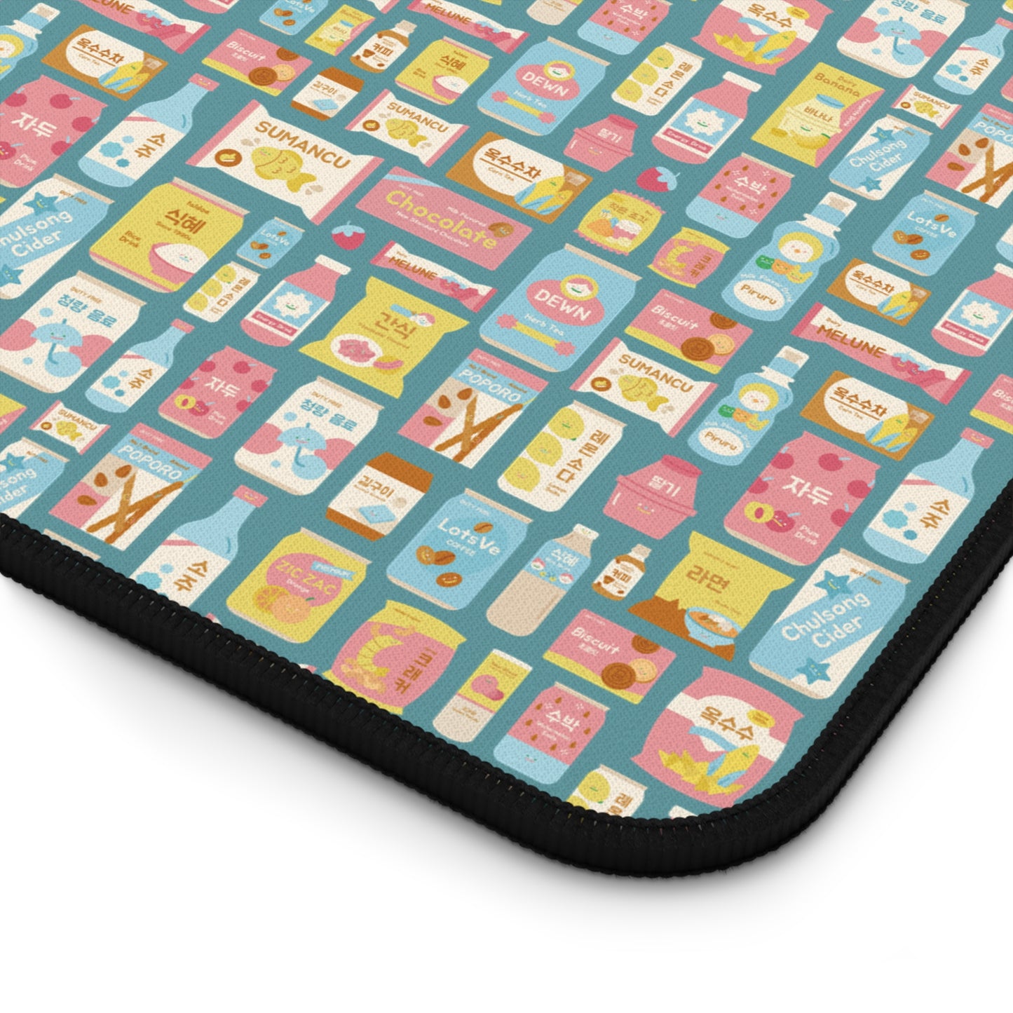 Sweet Pastel Korean Snacks Desk Mat - Cute K-Pop Desk Accessories