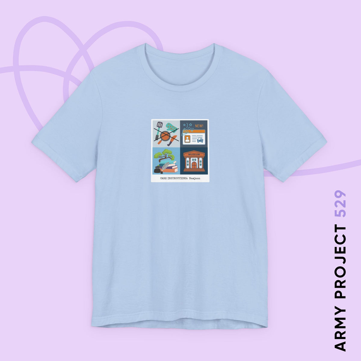 Namjoon Short Sleeve Shirt - Funny Fanmade Merch - Care Instructions - Soft Unisex T-Shirt