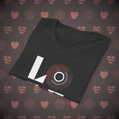 OT7 V-Neck Shirt - Love Record - Unisex Jersey T-Shirt