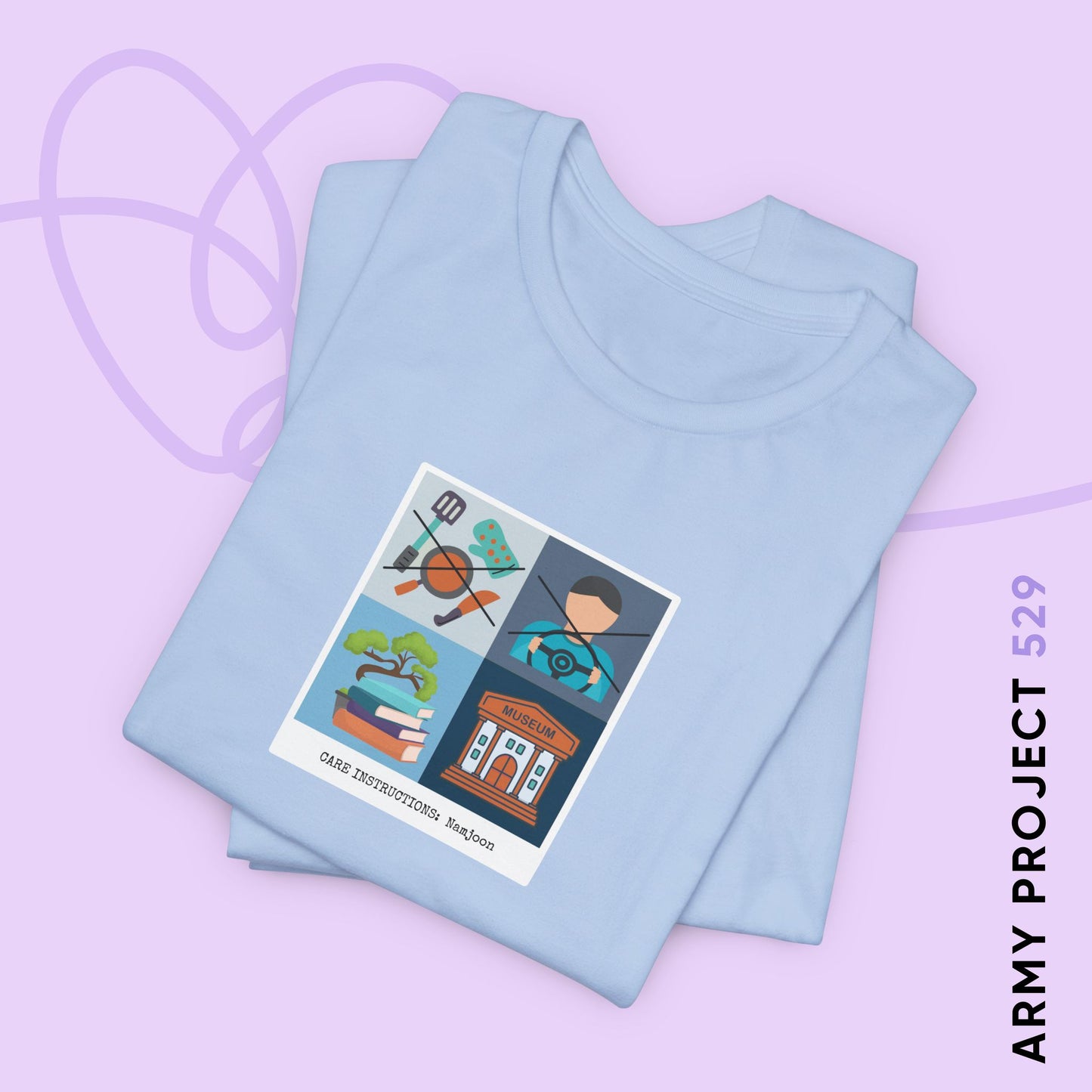 Namjoon Short Sleeve Shirt - Funny Fanmade BTS Merch - Care Instructions - Soft Unisex T-Shirt
