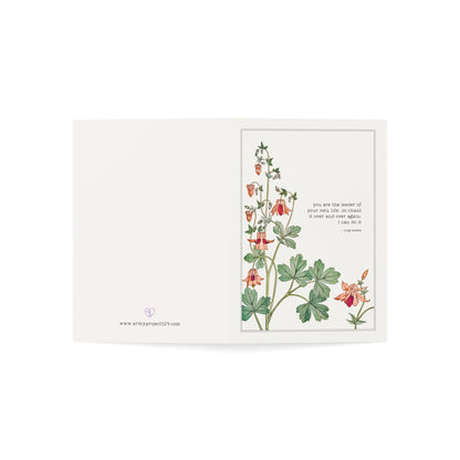 Fanmade BTS Greeting Card - Hobi Inspirational Quote - Vintage Floral Artwork