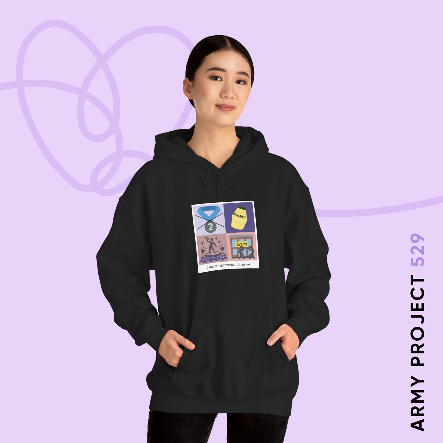 Jung Kook Hoodie - Funny Fanmade BTS Merch - Care Instructions - Cozy Unisex Sweatshirt