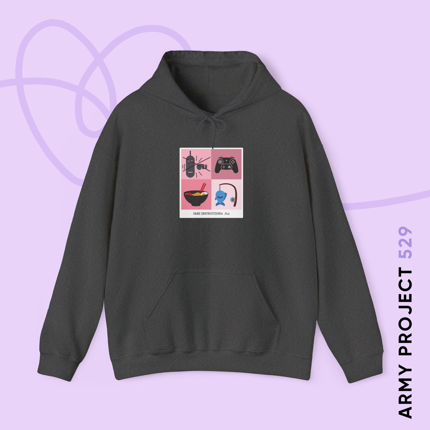 Jin Hoodie - Funny Fanmade BTS Merch - Care Instructions - Cozy Unisex Sweatshirt