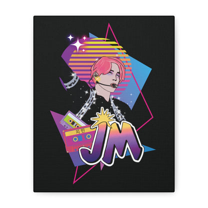 Jimin Canvas Wall Art - Fanmade BTS Retro Series - 80s Pop Aesthetic - Framed Wall Decor