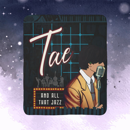 Taehyung Throw Blanket - Retro Series - 50s Jazz Lounge Aesthetic - Cozy Fleece Sherpa Blanket