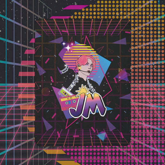 Jimin 1980s Pop Retro Sherpa Fleece Blanket