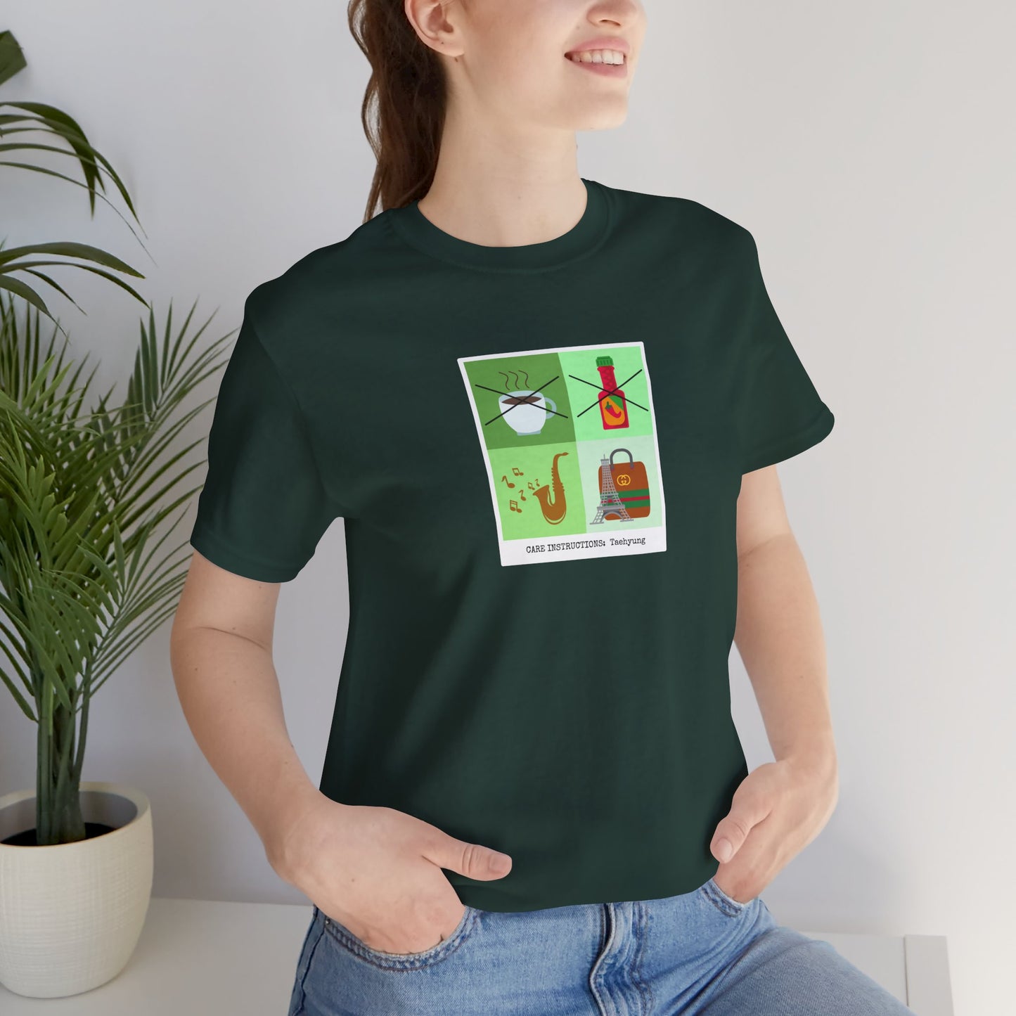 Taehyung Care Instructions Unisex Jersey Short Sleeve Tee