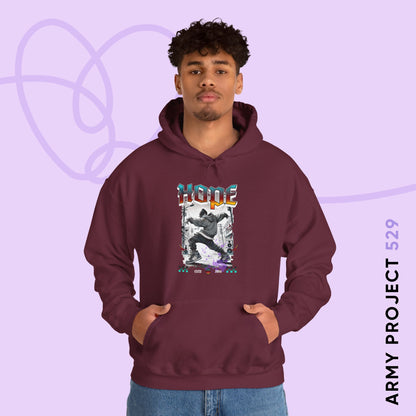 Hobi Hoodie - Fanmade BTS Retro Series - 90s Hip-Hop Aesthetic - Cozy Unisex Sweatshirt