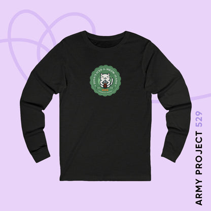 Yoongi Long Sleeve Shirt - Cute Fanmade BTS Merch - SUGA's Iced A-meow-icano - Soft Unisex T-Shirt