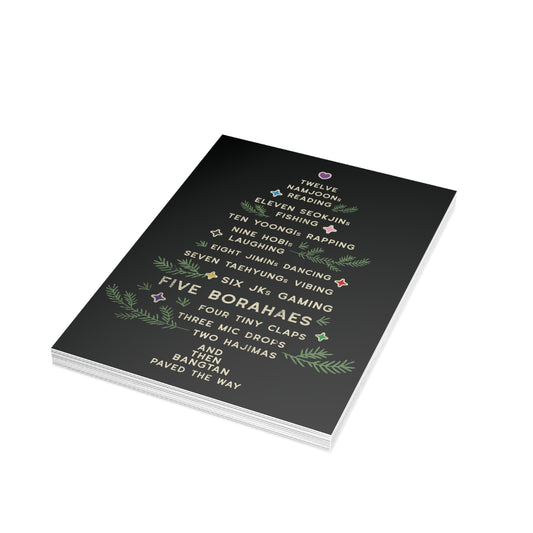 Fanmade BTS Greeting Card - '12 Days of Bangtan' Holiday Card - Tree Artwork