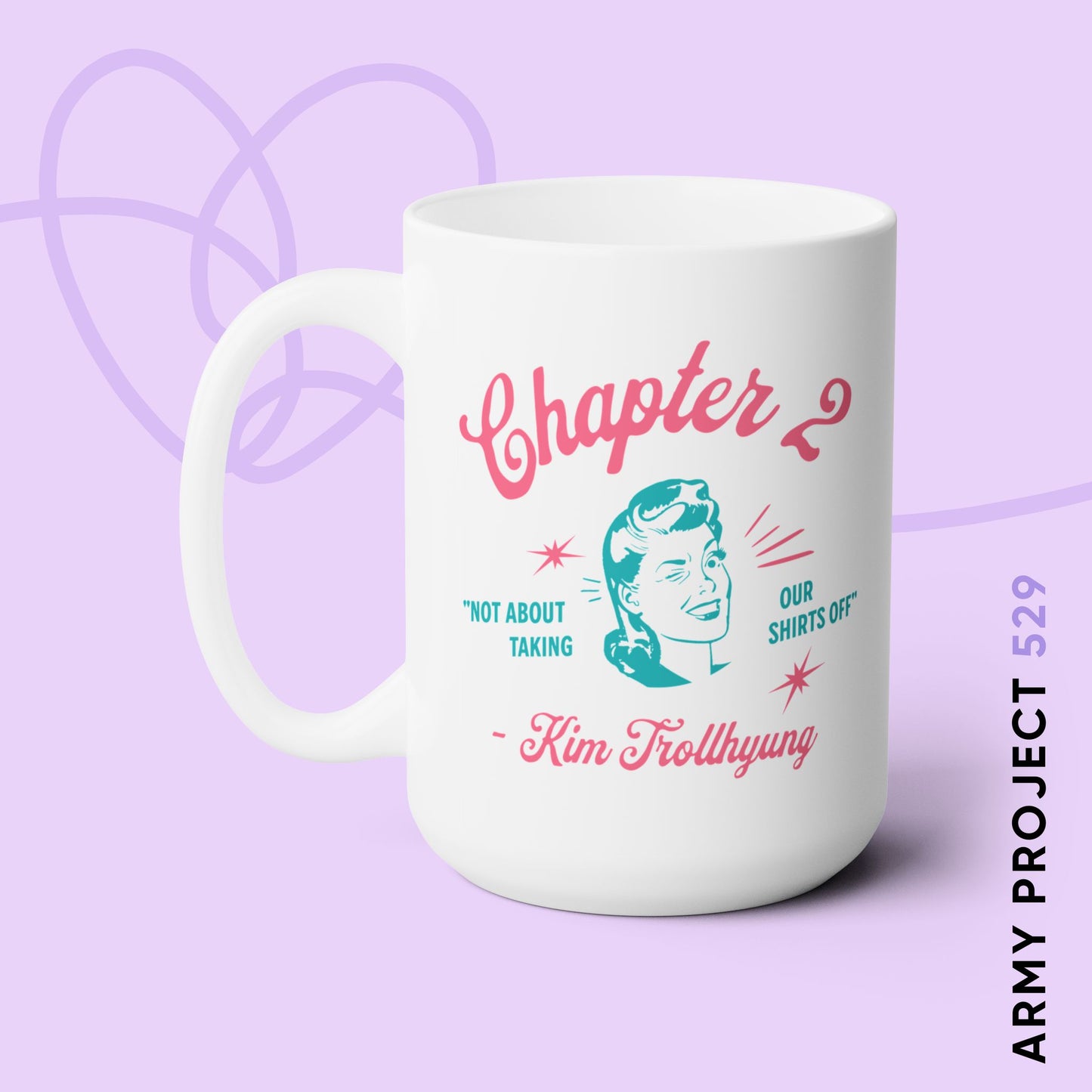 Taehyung Coffee Mug - 'Kim Trollhyung' - Fanmade BTS Merch - 15oz Ceramic