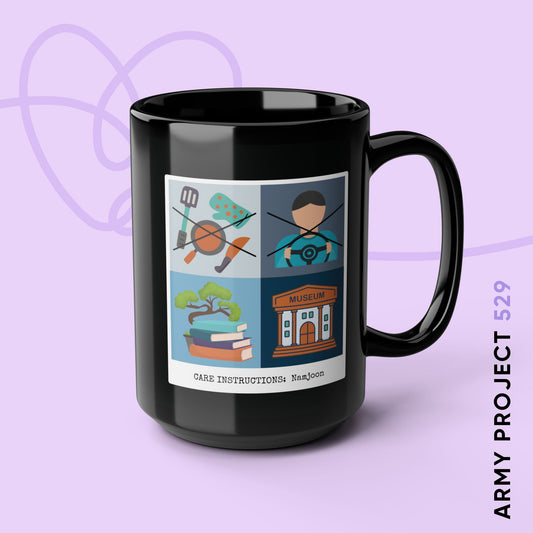 Namjoon Coffee Mug - Funny Fanmade BTS Merch - Care Instructions - 15 oz Ceramic
