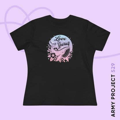 OT7 Women's Tee - Love Yourself - Fanmade BTS Merch - Soft Jersey T-Shirt