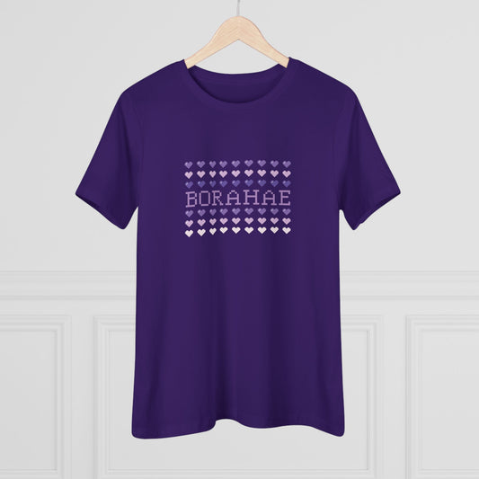 OT7 Women's Tee - 8-Bit Borahae - Retro Fanmade BTS Merch - Soft Jersey T-Shirt