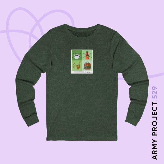 Taehyung Long Sleeve Shirt - Funny Fanmade BTS Merch - Care Instructions - Soft Unisex T-Shirt