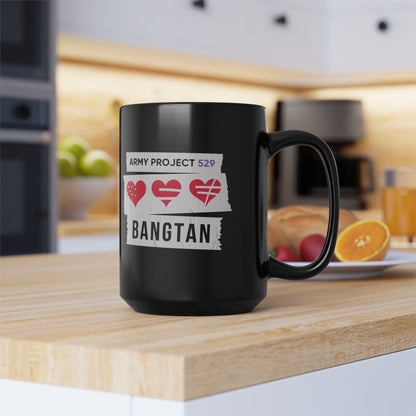 AP529 <3 Bangtan Coffee Mug - Black 15 oz Ceramic