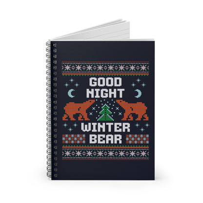 Good Night Winter Bear Spiral Notebook