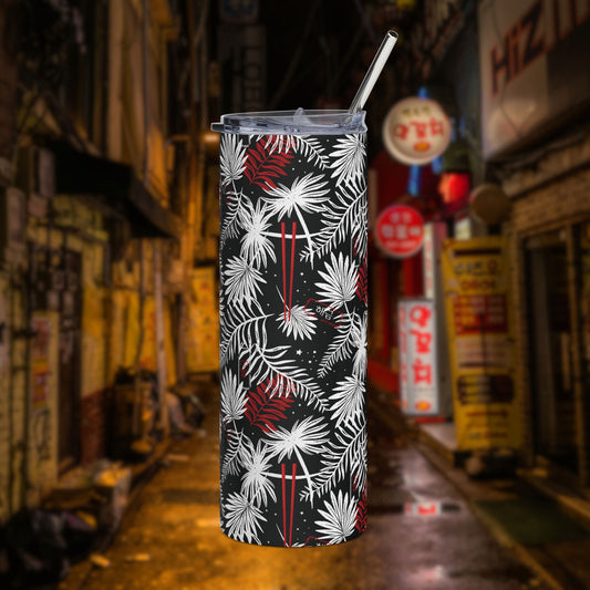 Yoongi Tumbler - Tropical Chopsticks - Fanmade BTS Merch - Stainless Steel w/ Straw