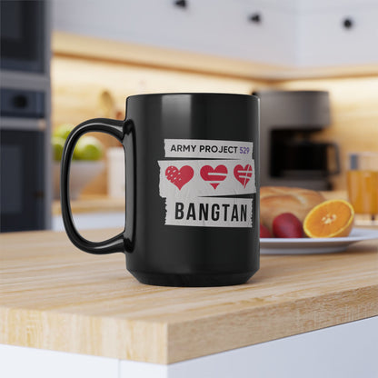 AP529 <3 Bangtan Coffee Mug - Black 15 oz Ceramic