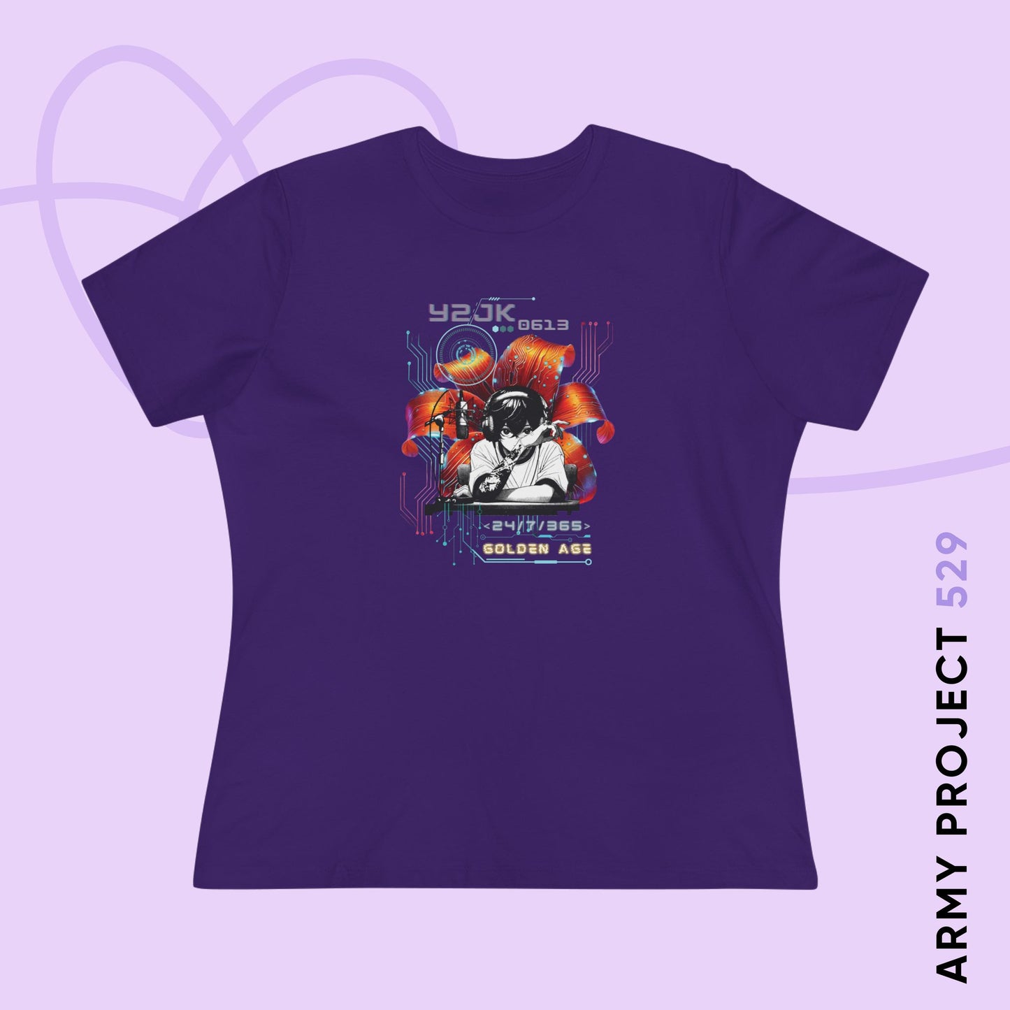 Jung Kook Women's Tee - BTS Fanmade Retro Series - Y2K Gamer Aesthetic - Soft Jersey T-Shirt