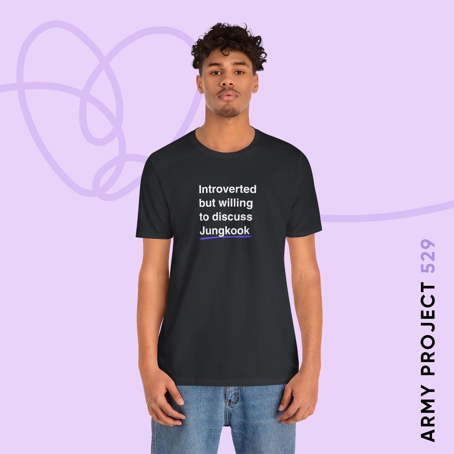 Introverted But Willing to Discuss Jungkook Unisex Jersey Short Sleeve Tee