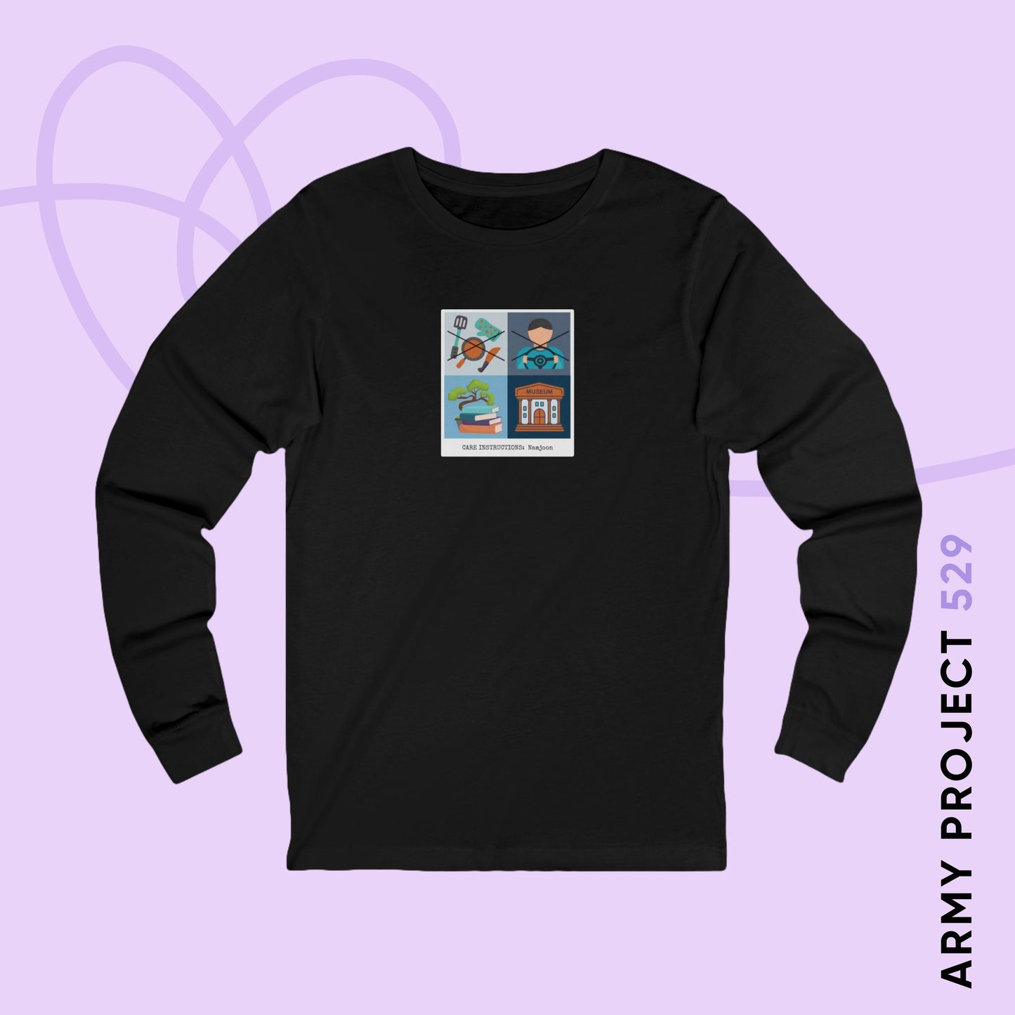 Namjoon Long Sleeve Shirt - Funny Fanmade BTS Merch - Care Instructions - Soft Unisex T-Shirt