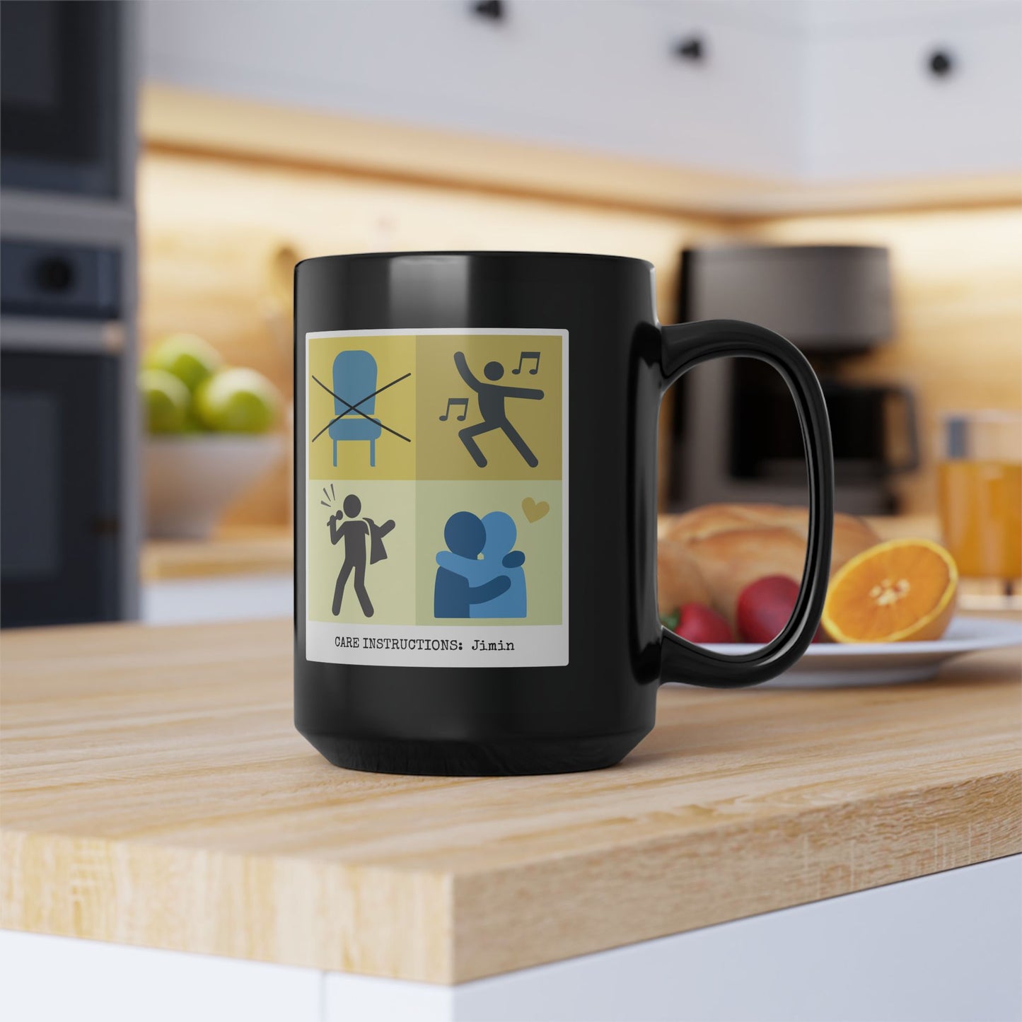 Jimin Coffee Mug - Funny Fanmade BTS Merch - Care Instructions - 15 oz Ceramic